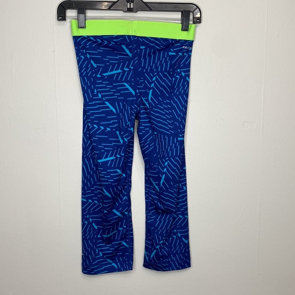 Nike Pro DriFit Blue Green Capri Leggings Size Small Womens Exercise Pants - Picture 2 of 6
